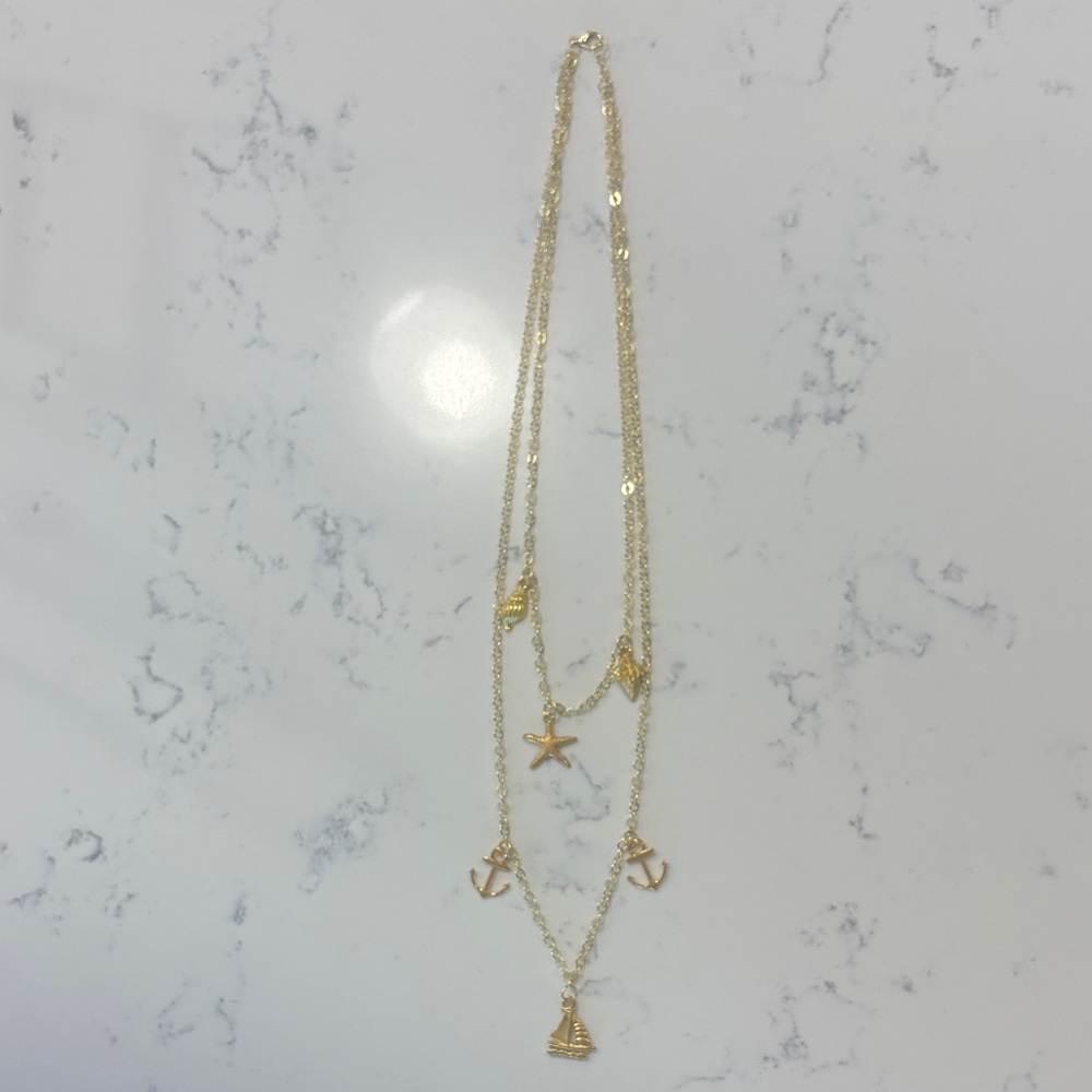 Gold Nautical Charm Necklace